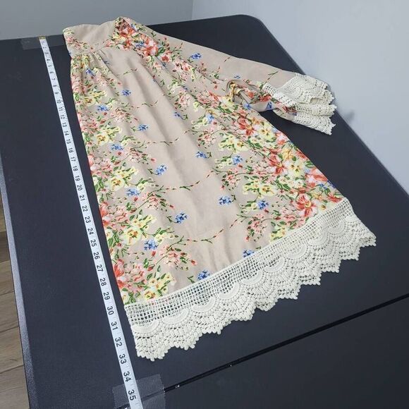 Umgee Womens Floral Kimono S/M Cover Up Lace Boho Oversized Open Front Relaxed - Picture 7 of 7